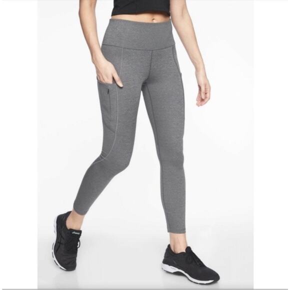Athleta Up For Anything All In 7/8 Tight Gray Sculptek Stash Pocket XSP NEW - Picture 1 of 5